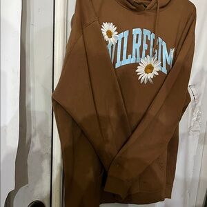 Civil Regime Brown Hoodie with Floral Accents